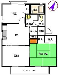 メゾン・ド・フルールA 3Kの間取図画像