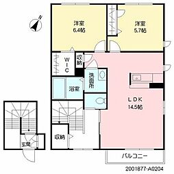 シャーメゾン・ボヌール 2LDKの間取図画像