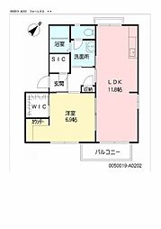 フォーレスO 1LDKの間取図画像