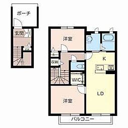 シャーメゾン和2 2LDKの間取図画像