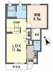 パルメーラ東近江 1LDKの間取図画像