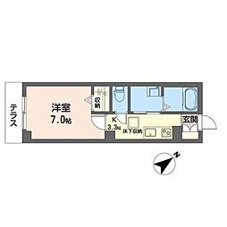 アーバンプロムナード3 1Kの間取図画像