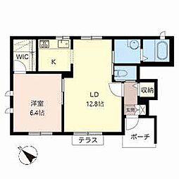 サニーフォレスト 1LDKの間取図画像