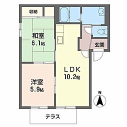 バリュージュ・K 2LDKの間取図画像