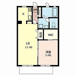 コートドール 1LDKの間取図画像