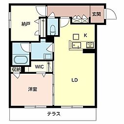 ハサマハイツ 1SLDKの間取図画像