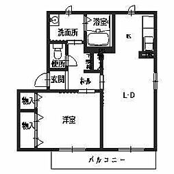 サンパティーク 1LDKの間取図画像