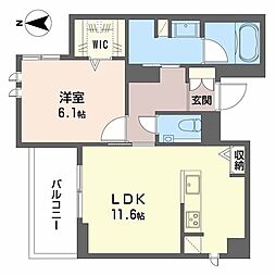 ザ メゾン オー 1LDKの間取図画像