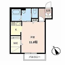 アイエフハイツ水波町5 ワンルームの間取図画像
