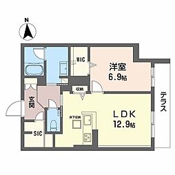 ShaMaison cocolu II 一部みらいエコ対象 1LDKの間取図画像