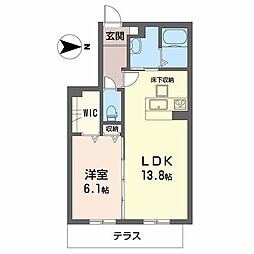 山清庵 1LDKの間取図画像