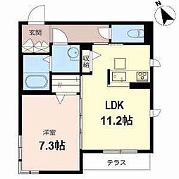 シャーメゾングレイス 1LDKの間取図画像