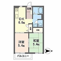中野ハイツ 2DKの間取図画像