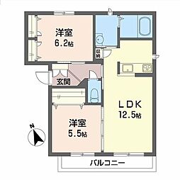 セントリビエ 2LDKの間取図画像