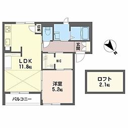 サンライフタカノA 1LDKの間取図画像