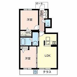シャーメゾン　ファミーユ 1階2LDKの間取り