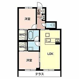 メゾングランソレイユ 2LDKの間取図画像