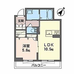 メゾンマービー 1LDKの間取図画像