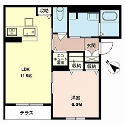 ソラーナ堺 1LDKの間取図画像