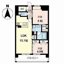 グレイスガーデン三国ヶ丘 2LDKの間取図画像