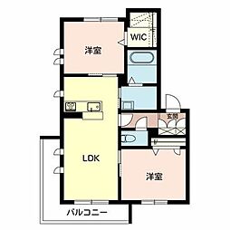 WESTRIVER2 2LDKの間取図画像