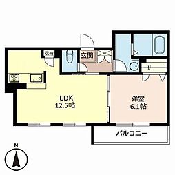 グラン・シエル 1LDKの間取図画像