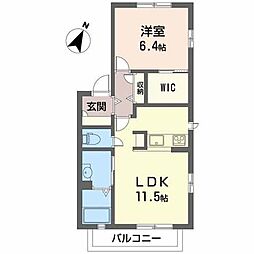 アヴェニュー壱番館 1LDKの間取図画像