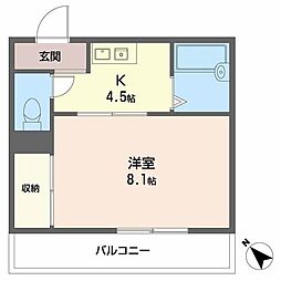 J&Sビルディング 1Kの間取図画像