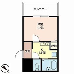 J&Sビルディング 1Kの間取図画像