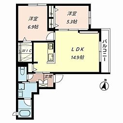 シャーメゾンフクシア 2LDKの間取図画像