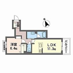 シャーメゾンクレシェンテ甲子園口 1LDKの間取図画像
