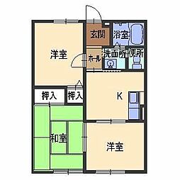サンハイツ 3Kの間取図画像