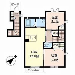 メゾン・ラポール 2LDKの間取図画像