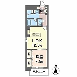オーチャードアレー山手通 1LDKの間取図画像