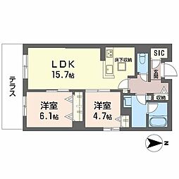 雅 シャーメゾン 2LDKの間取図画像