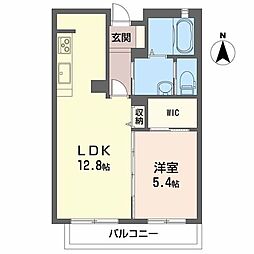 檪ハイツ 1LDKの間取図画像