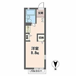 セフィラ生光苑 ワンルームの間取図画像