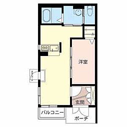 Ａｕｇｕｓｔａ 1階1LDKの間取り