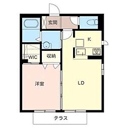 シャーメゾン花園 1LDKの間取図画像