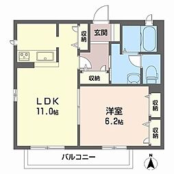 シャーメゾンピエール 1LDKの間取図画像