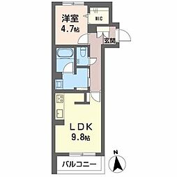 シャーメゾン大町 1LDKの間取図画像