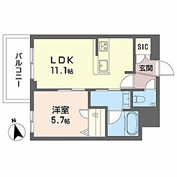 シャーメゾンガーデンズ垂水駅前 1LDKの間取図画像