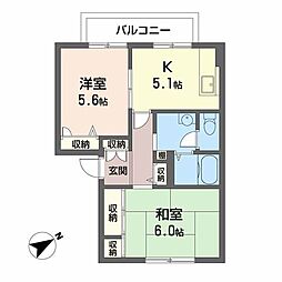 ディアス須磨山手F棟 2Kの間取図画像