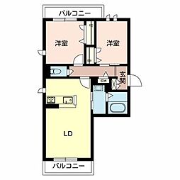 シャーメゾングレーシア 2LDKの間取図画像
