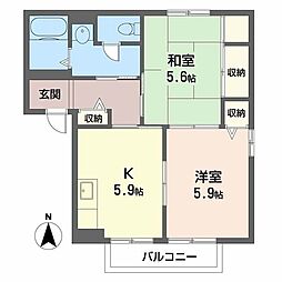 サンフォレスト 2Kの間取図画像