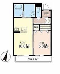 シャーメゾンザサンフラワー 1LDKの間取図画像