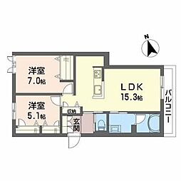 イストリア 2LDKの間取図画像