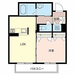 シャングリラ 1LDKの間取図画像