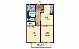 シャーメゾン・ダンサント 2DKの間取図画像