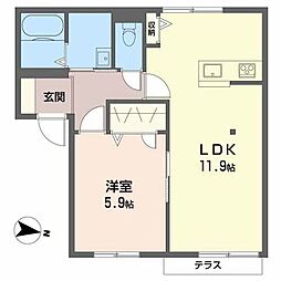 フレグランスオオトモ 1LDKの間取図画像